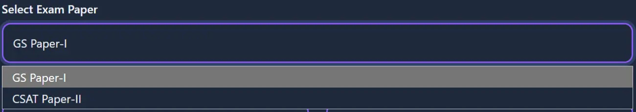 UPSC Marks Calculator Step 1